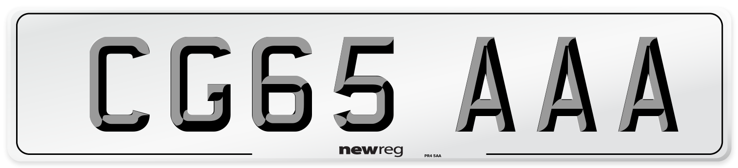 CG65 AAA Number Plate from New Reg
